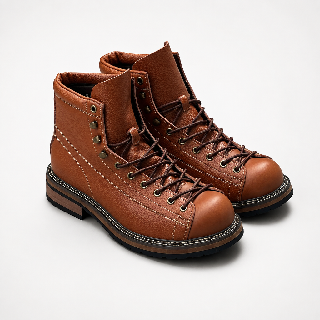 Men’s Premium Cap-Toe Leather Boots