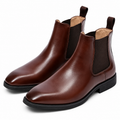 Brown Leather Laceless Boots