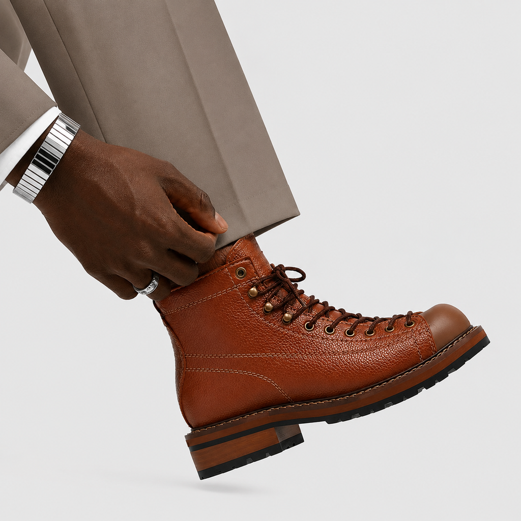 Men’s Premium Cap-Toe Leather Boots