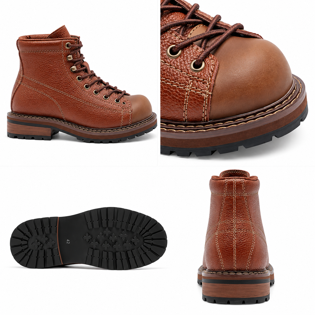 Men’s Premium Cap-Toe Leather Boots